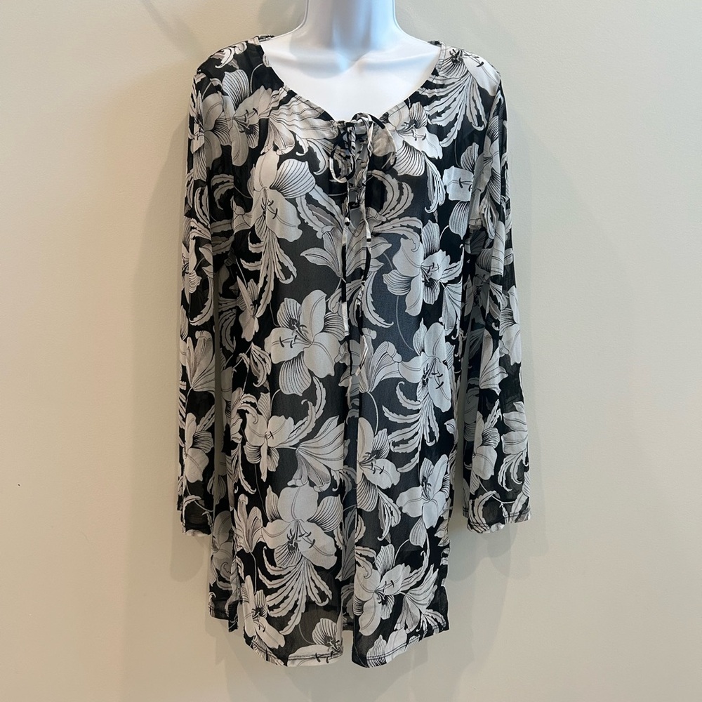 Tommy Bahama Sheer Floral Swimsuit Cover-Up Size Small